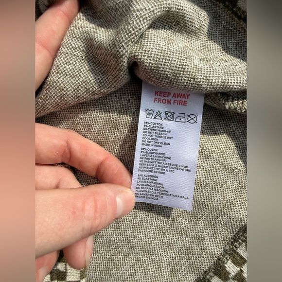 Urban outfitters Iets frans green and cream Patterned crop Zip-Up Sweater size S - Picture 5 of 6